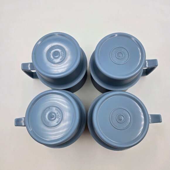 Vintage Tupperware Stacking Mugs 1312-12 Mug Cup Blue Read - Picture 5 of 9